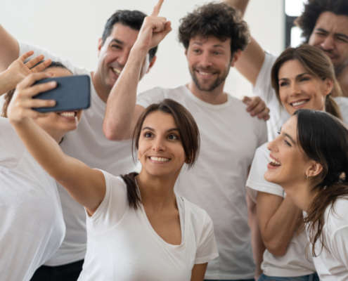 nonprofit team taking a selfie