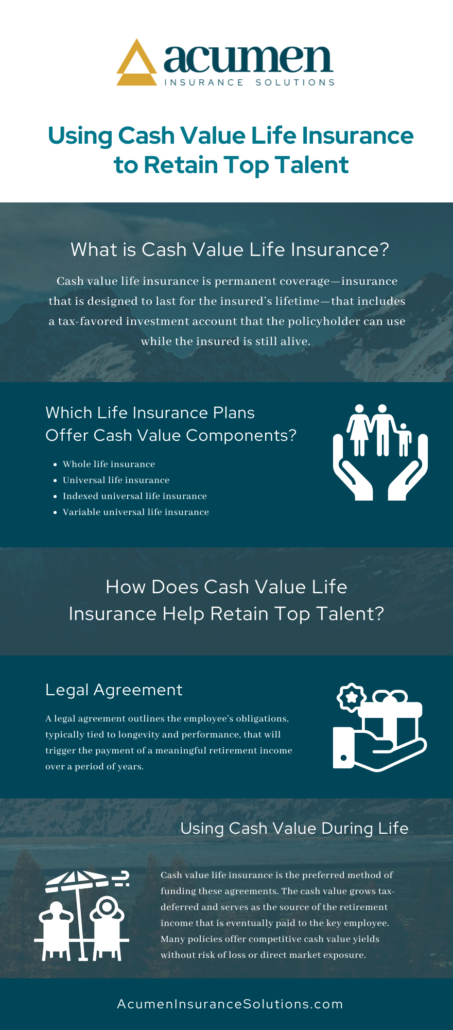 Infographic for "Using Cash Value Life Insurance to Retain Top Talent"